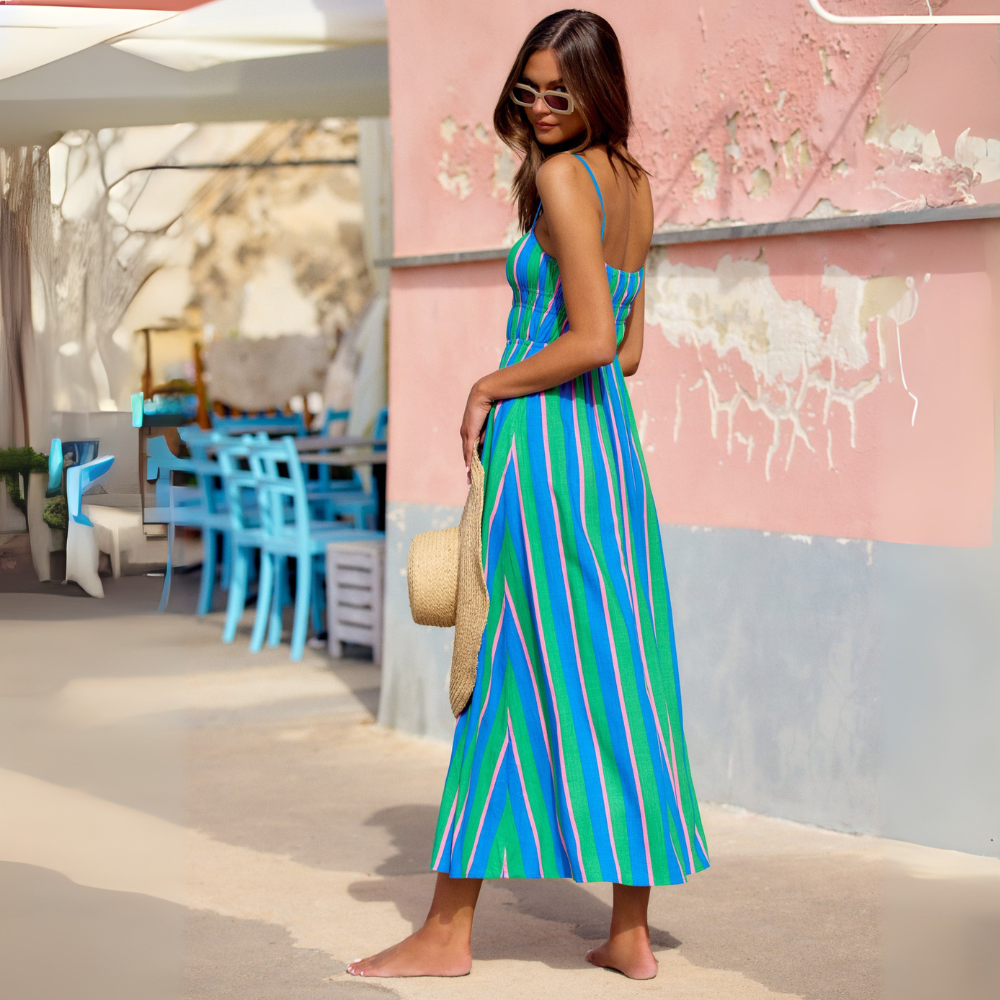 Amelia Chic Abito Midi Senza Maniche per Donna