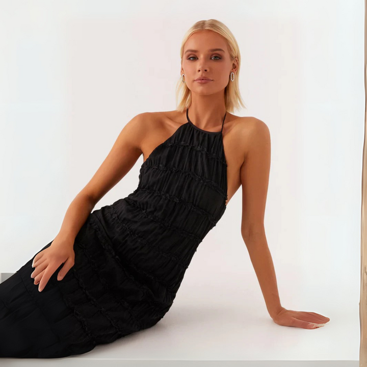 Cira Abito Lungo a Balze Collo Allacciato per Donna