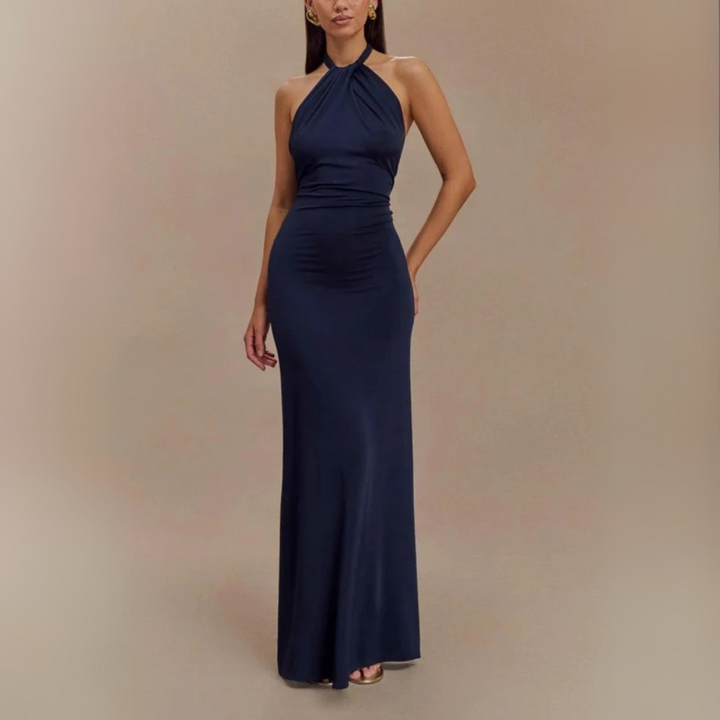 Mila Elegante Abito Lungo All'americana per Donna