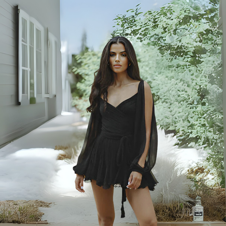 Julia Morbido Mini Abito con Volant per Donna