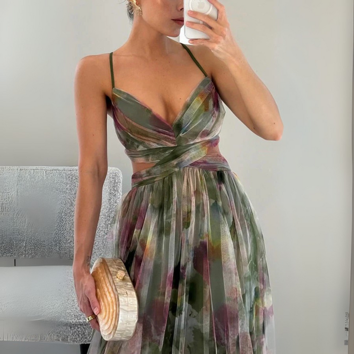 Gwen Colorato Abito Maxi Fluttuante per Donna