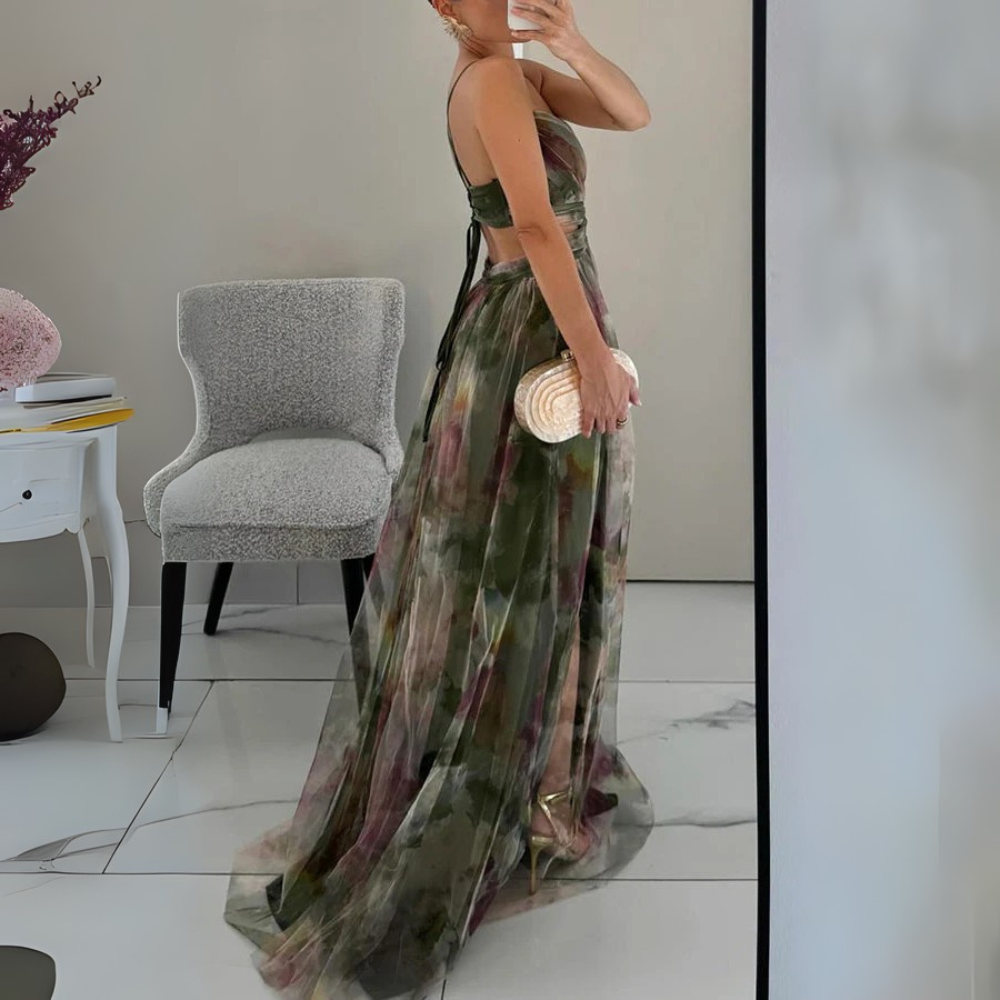 Gwen Colorato Abito Maxi Fluttuante per Donna