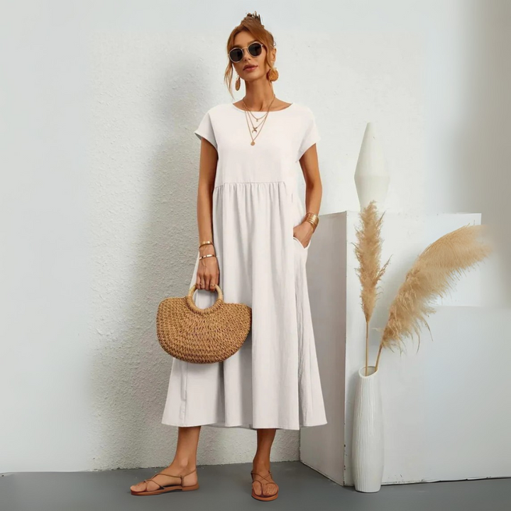 Mona Rilassato Abito Estivo Midi per Donna