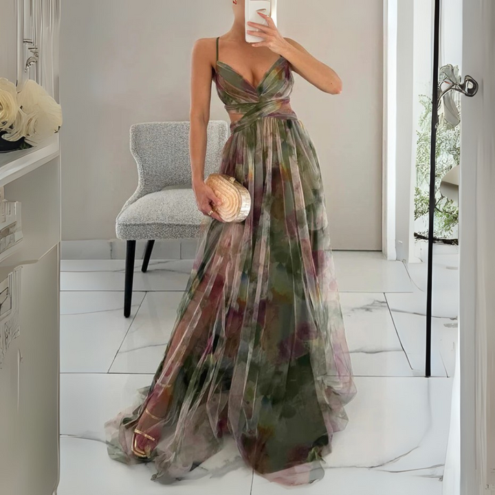 Gwen Colorato Abito Maxi Fluttuante per Donna