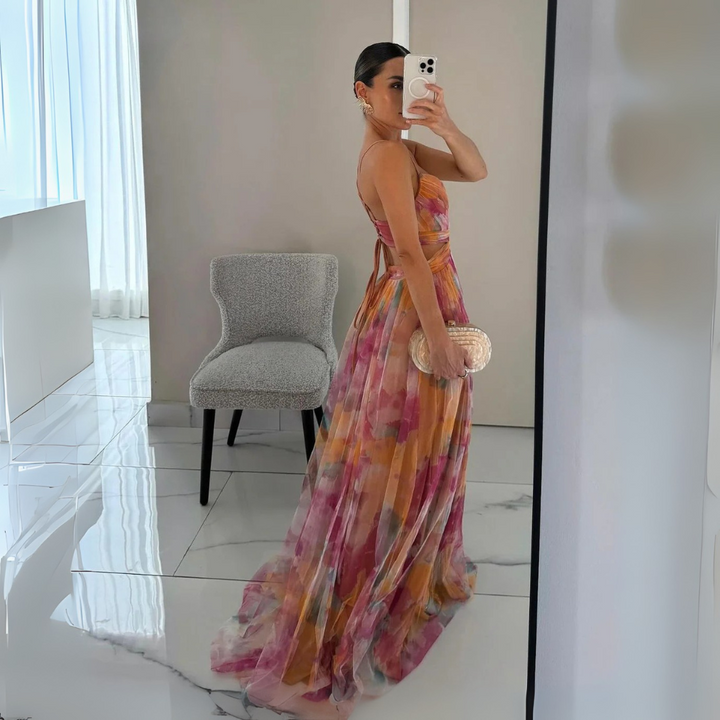 Gwen Colorato Abito Maxi Fluttuante per Donna