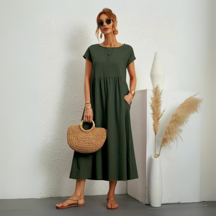 Mona Rilassato Abito Estivo Midi per Donna