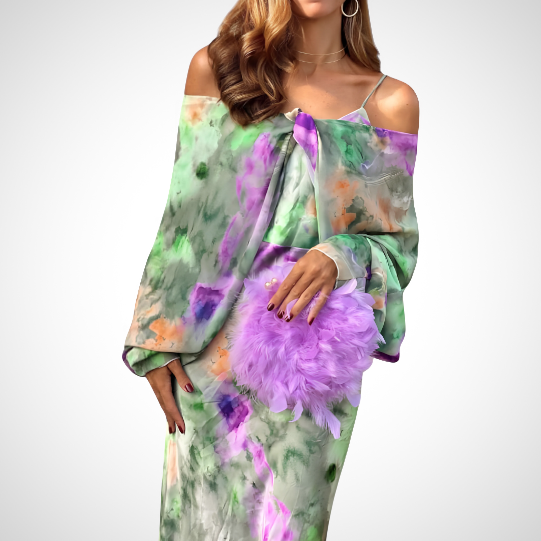 Iris Raffinata Abito Lungo Svasato per Donna