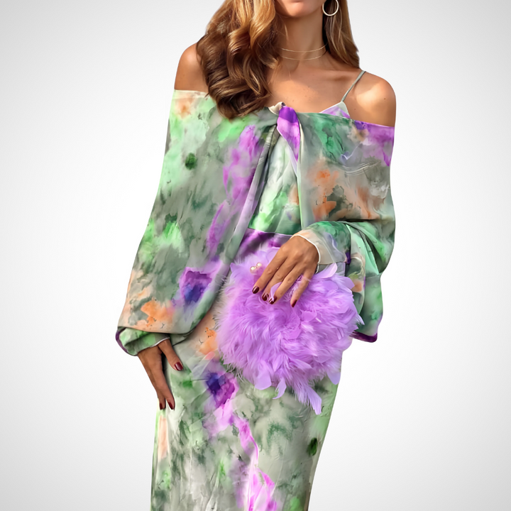 Iris Raffinata Abito Lungo Svasato per Donna