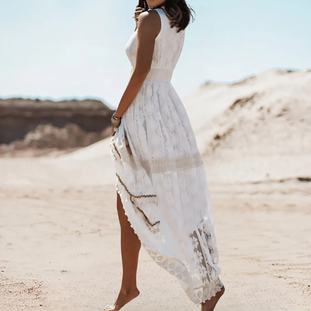 Ivie Romantico Abito Boho con Ricami per Donna