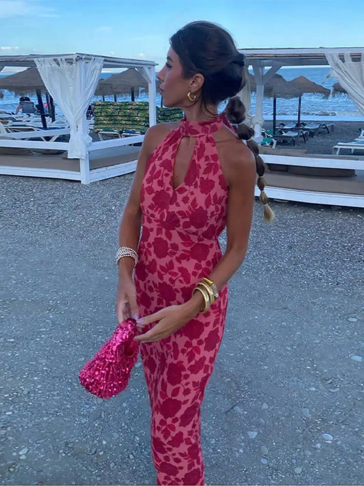 Myra Elegante Abito Midi Floreale per Donna