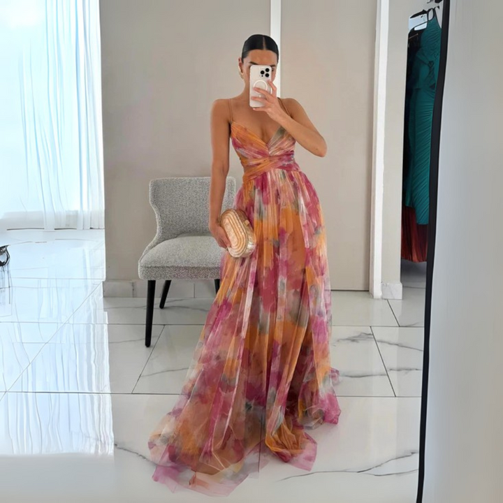 Gwen Colorato Abito Maxi Fluttuante per Donna