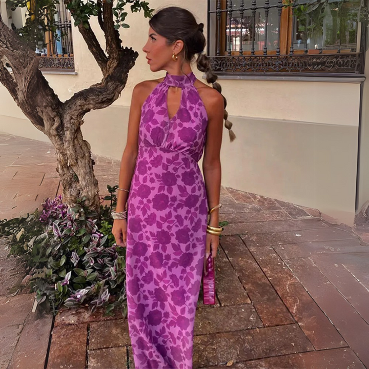 Myra Elegante Abito Midi Floreale per Donna