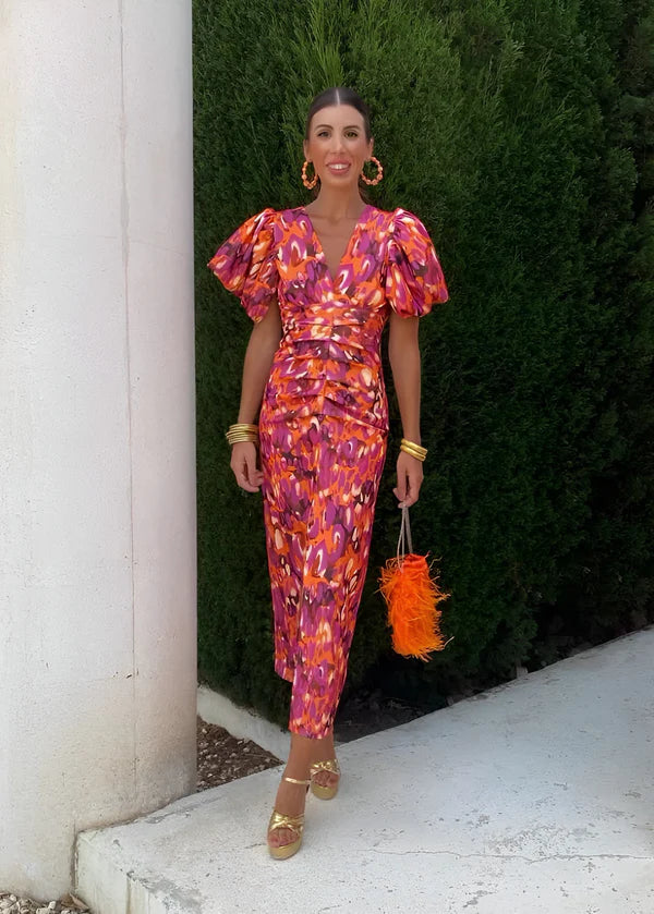 Sheila Alla Moda Abito Midi Arricciato per Donna